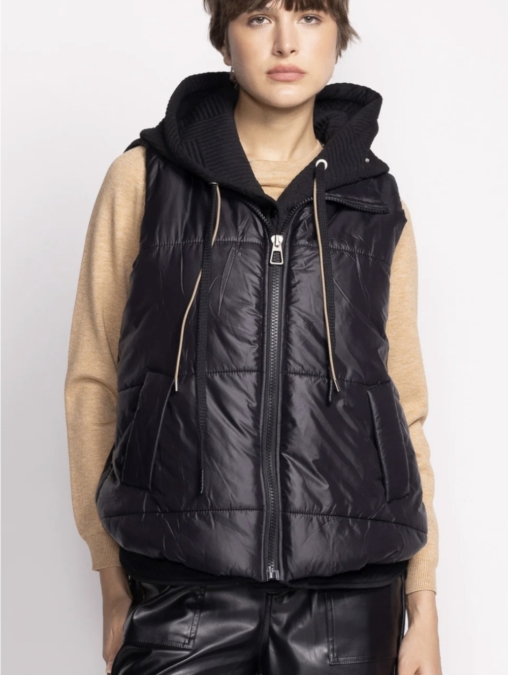 Pink Martini Black Quilted Hooded Jacket